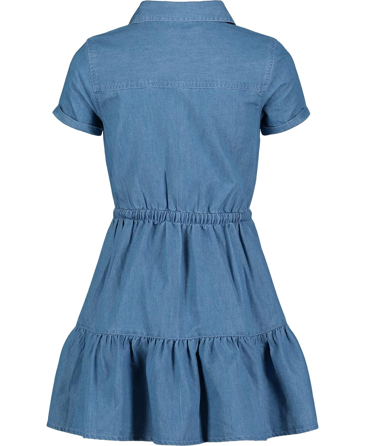 Tommy Hilfiger Short Sleeve Lightweight Denim Dress, Collared with Cinched Waist Vestido Informal Niñas