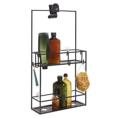 Umbra Cubiko Organizador de ducha con dos estantes, negro