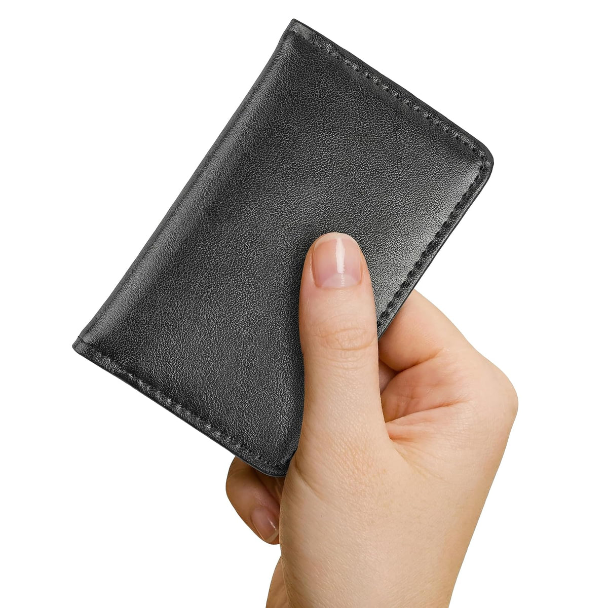 Samsill Regal Leather Business Card Holder, Case Holds 25 Business, Black