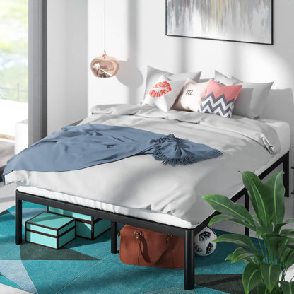 Zinus Van | Base de Cama Individual de Metal Ligero | Garantía de 5 años | Base de cama individual de metal ligero con tiras antihundimiento, espacio de almacenaje bajo la cama, soporta hasta 159 kg