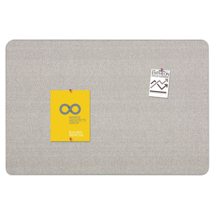 Quartet Tablero de anuncios, tela, 4 x 3 pies, sin marco, tablero de fibra de alta densidad, oficina ovalada, gris (7684G)