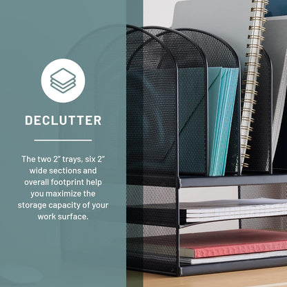 Safco 3255BL Onyx Mesh Desk Organizer, Black