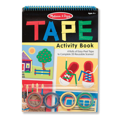 Melissa & Doug Libro de actividades con cintas, contribuye al aprendizaje temprano de habilidades, 4 rollos de cinta de rasgado fácil, resistente encuadernación en espiral, 20 páginas, 27.686 cm alto x 20.066 cm ancho x 1.143 cm largo