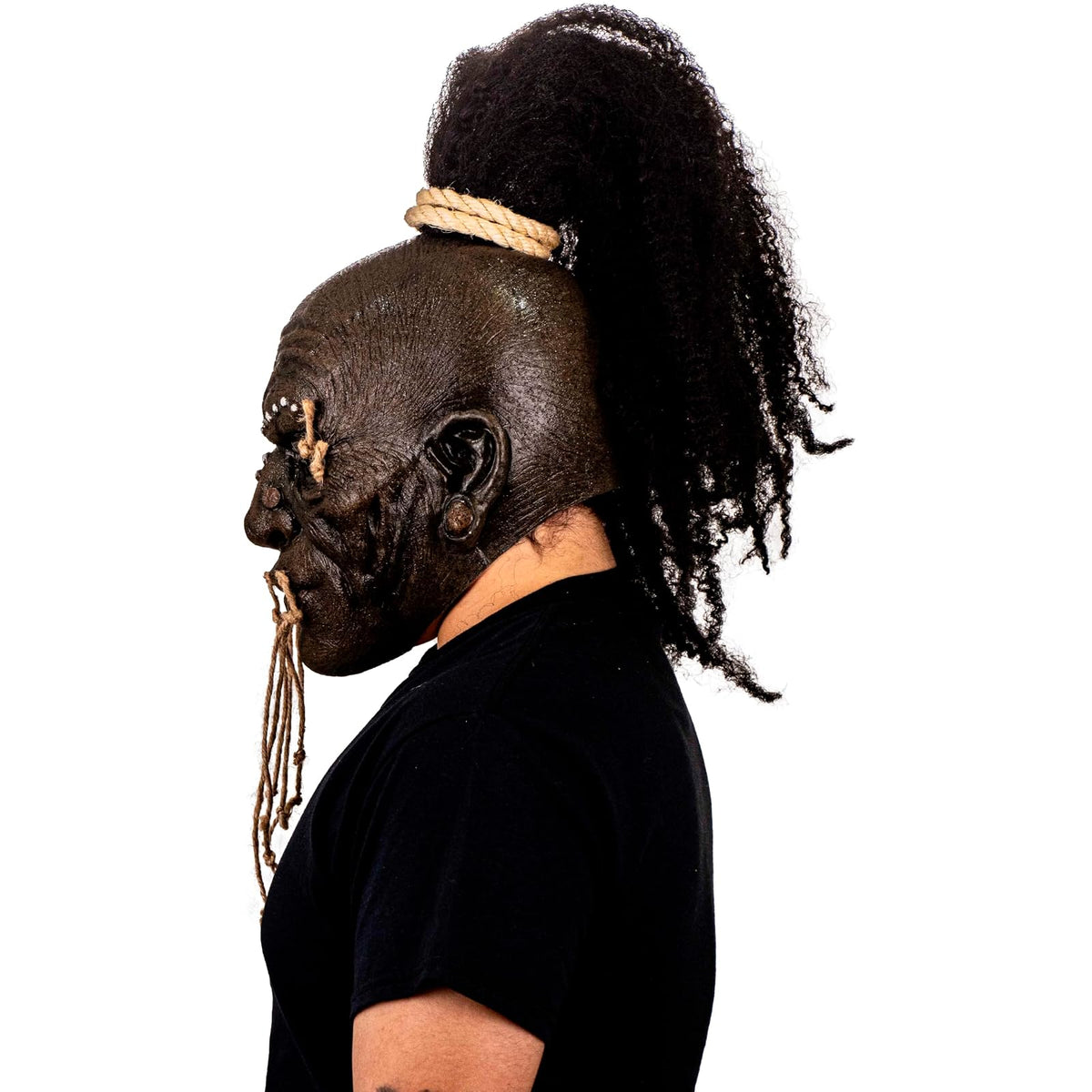 Ghoulish Productions Máscara De Látex Shuar Chieftain, Accesorio Látex Cosplay Jefe Voodoo, Disfraz Aterrador para Halloween y Fiestas Temáticas, Cosplay Magia Vudú, Diseño Artesanal