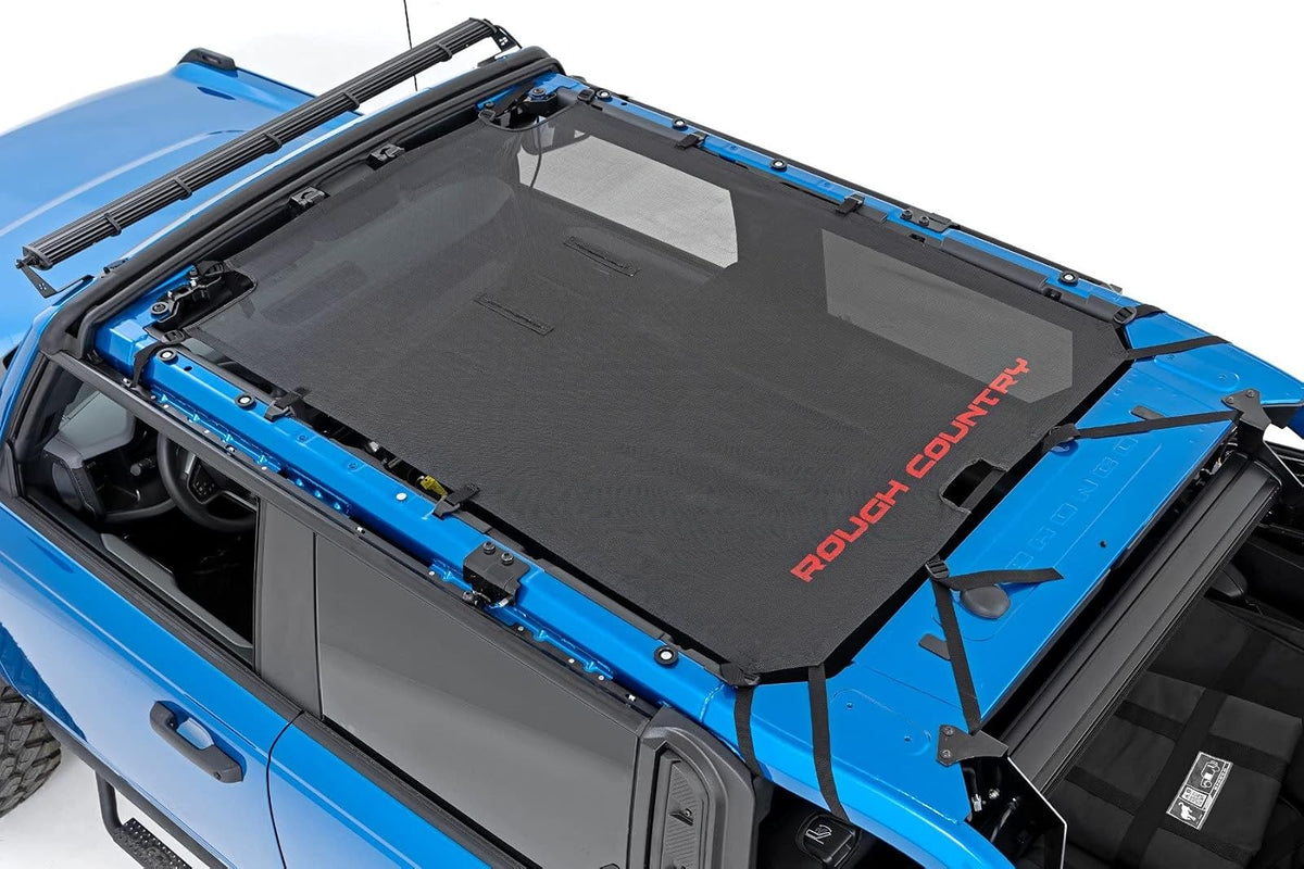 Rough Country 85116 - Parte Superior de Bikini de Malla Negra para Ford Bronco 2021-2024 | 4 Puertas