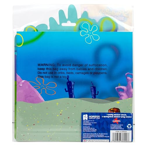 Spongebob - Juego de pegatinas hinchadas, incluye más de 30 calcomanías reutilizables y escenas de juego, libro de actividades de viaje reutilizable para niños, libro de actividades para niños