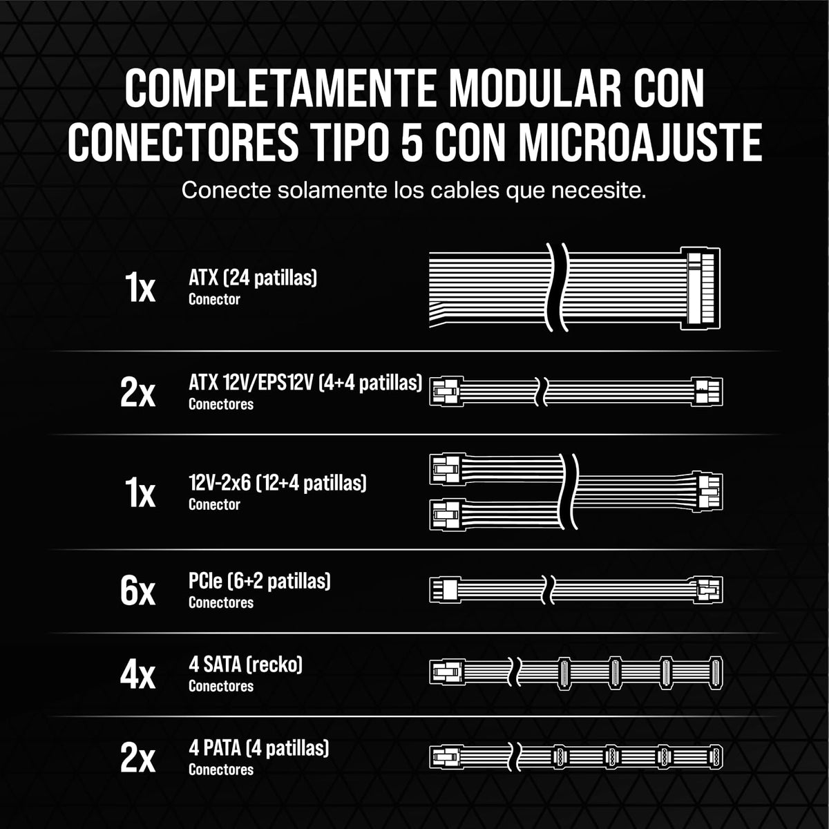 CORSAIR RM1200x Shift Fuente de Alimentación ATX Totalmente Modular - Interfaz Lateral Modular - Compatible con ATX 3.0 y PCIe 5.0 - Modo Ventilador a Cero RPM - Eficiencia 80 Plus Gold - Blanco