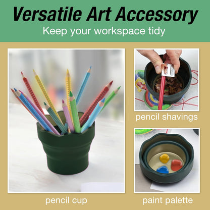 Faber-Castell Clic & Go Artist - Taza de agua, color verde oscuro