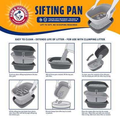PETMATE - Cacerola grande con tamiz Arm & Hammer