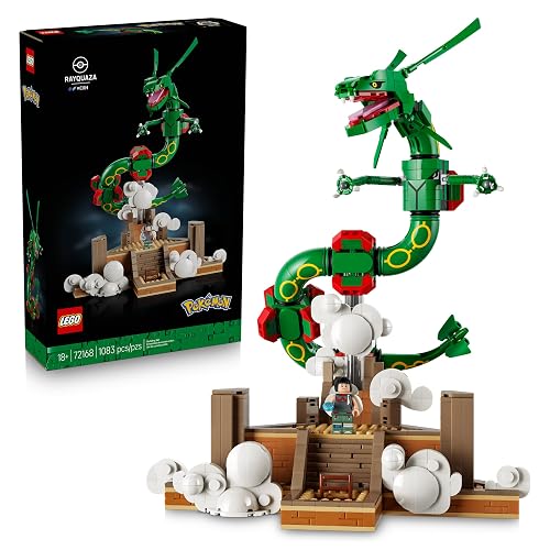 LEGO Pokémon Rayquaza – Set de Construcción – Personaje de Videojuego Articulado para Adultos – Pokémon de Tipo Volador y Dragón para Decorar – para Mayores de 18 Años – 72168