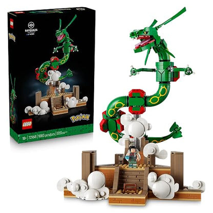 LEGO Pokémon Rayquaza – Set de Construcción – Personaje de Videojuego Articulado para Adultos – Pokémon de Tipo Volador y Dragón para Decorar – para Mayores de 18 Años – 72168