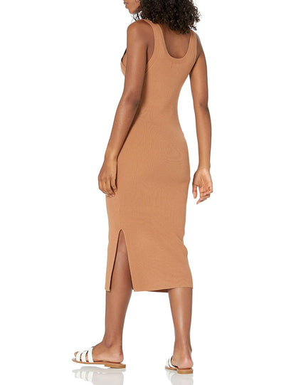 The Drop Yasmin Vestido Midi Acanalado Para Mujer, Sin Mangas