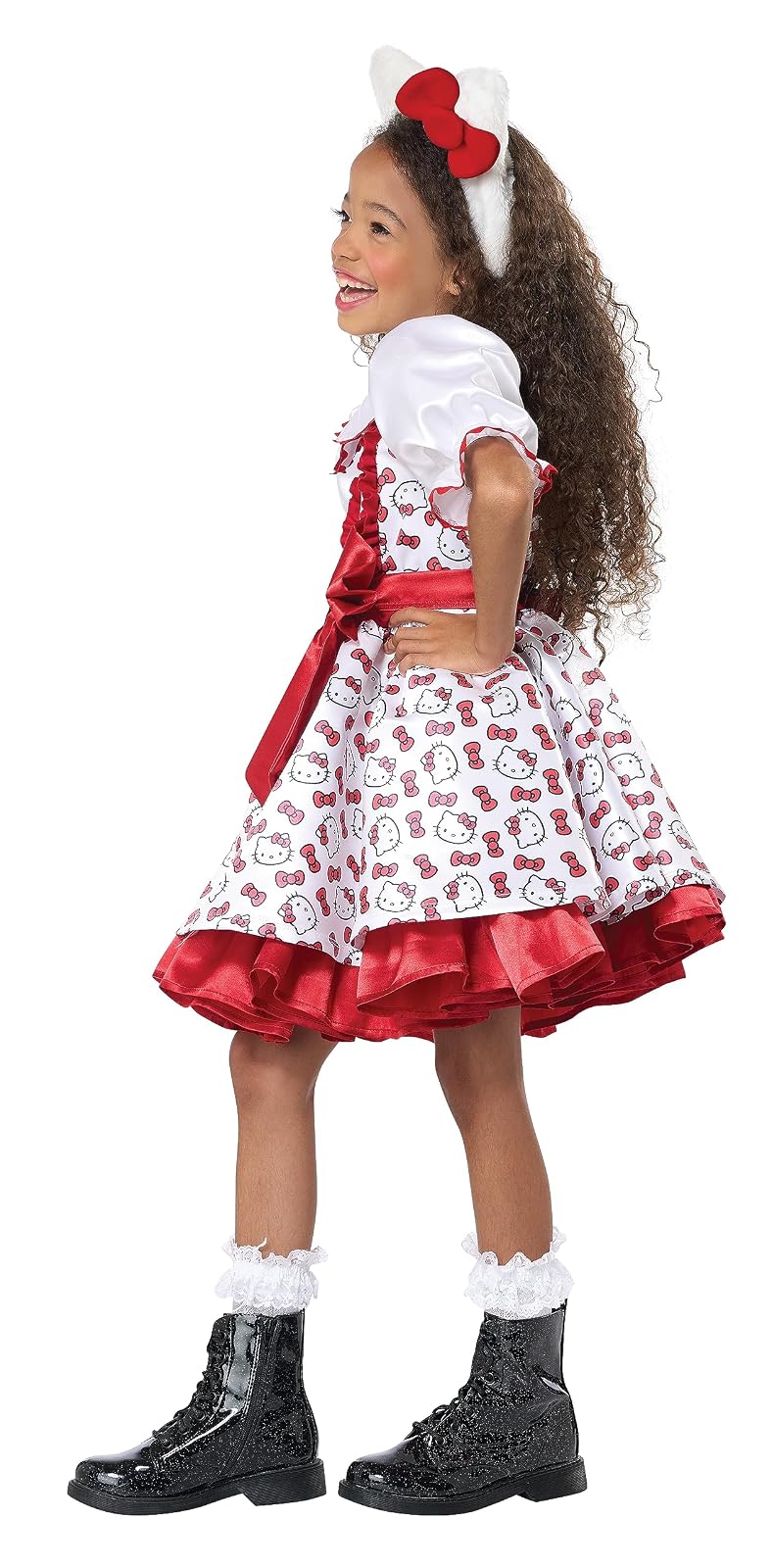 California Costumes Hello Kitty - Vestido de fiesta clásico, niño, mediano, blanco/rojo