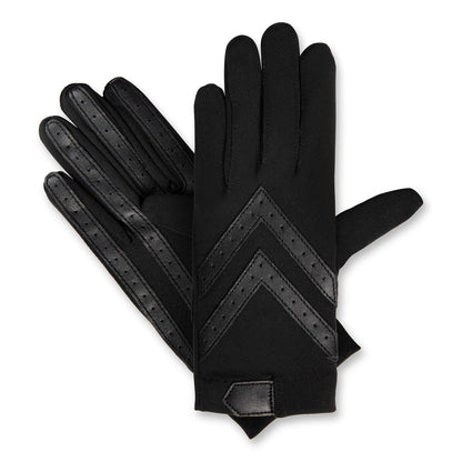 ISOTONER Guantes cortos de licra con tiras de piel en la palma guantes para clima frío para Mujer