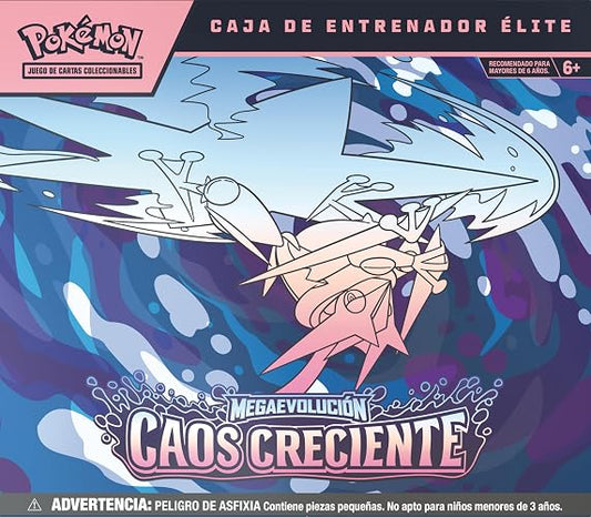 Pokémon Caja de Entrenador Élite de Megaevolución-Caos Creciente de JCC Producto en Español Latinoamericano