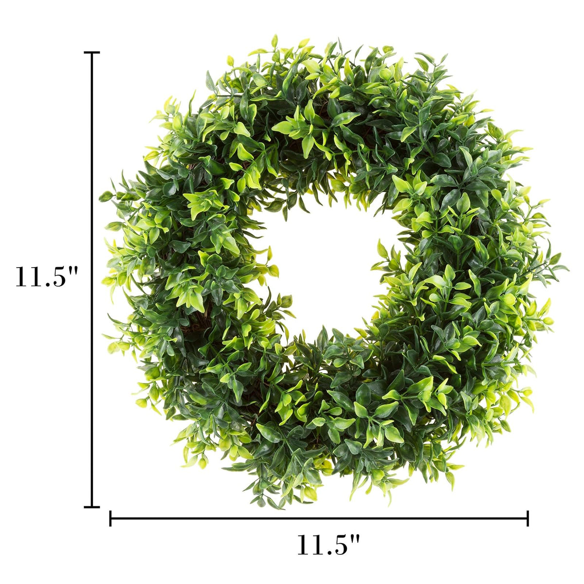 Pure Garden 50-151 Artificial Opal Basil Leaf, Round Wreath, 11.5"
