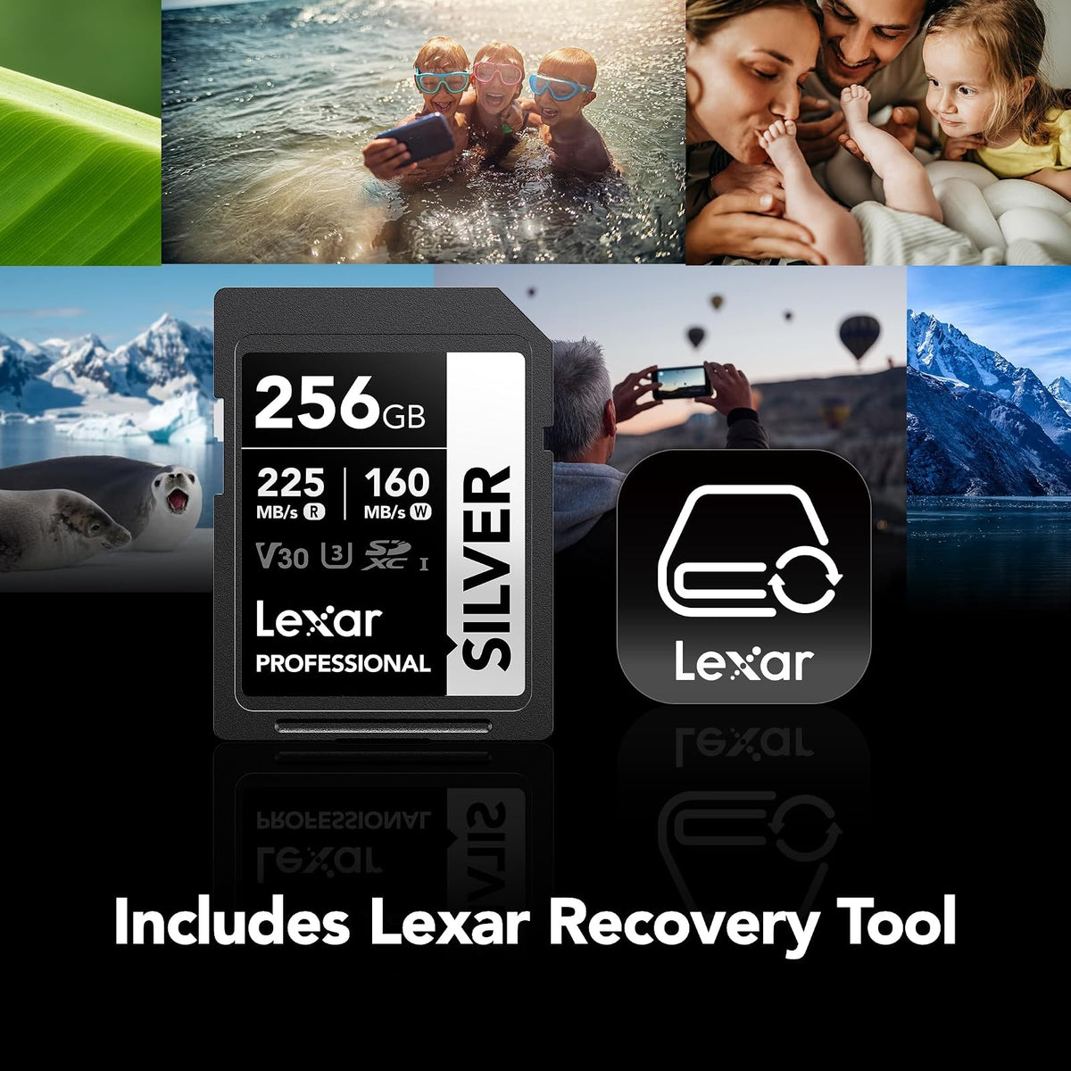 Lexar Tarjeta SD Profesional de 256 GB, UHS-I, C10, U3, V30, 4K, Tarjeta de Memoria SDXC de hasta 205/140 MB/s, para fotógrafo, videógrafo, Entusiasta (LSDSILV256G-BNNNU)