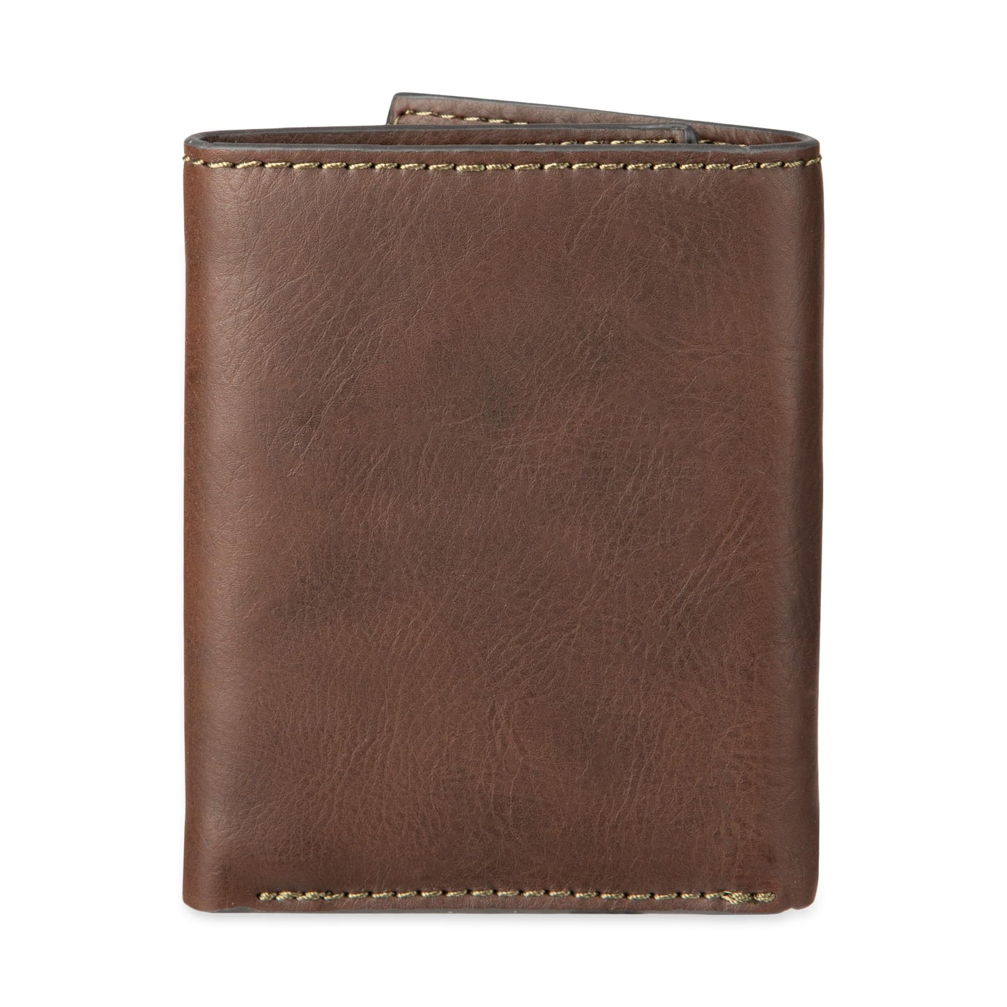 Levi's Men's Trifold Wallet - Sleek and Slim Includes ID Window and Credit Card Holder,Brown Stitch