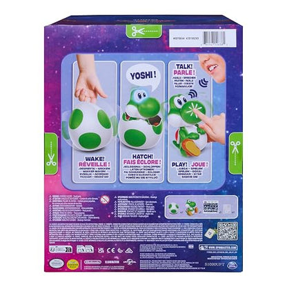 ¡Yoshi Sale del cascarón!, Super Mario Galaxy: La película, Figura de acción interactiva de Huevo de Yoshi con Sonidos, a Partir de 4 años, Pilas Incluidas