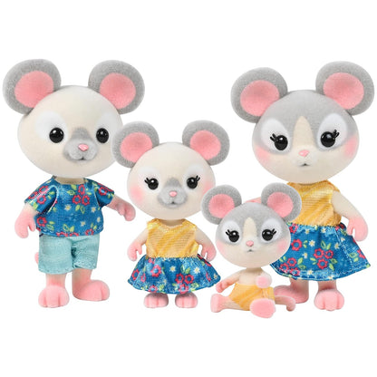 Honey Bee Acres Familia de Animales en Miniatura – Set de 4 Figuras Articuladas - mouse Cheddars