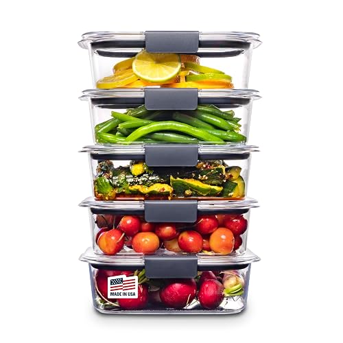 Rubbermaid - Recipiente para alimentos, 3.2 tazas, paquete de 5, Transparente, 3.2 Cup, 5-Pack, 1, 5
