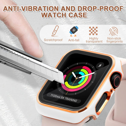 ORIbox Hard PC Case with Tempered Glass Screen Protector Compatible with Apple Watch Series 6, Apple Watch Series 5, Apple Watch Series 4, Apple Watch SE, Ultra-Thin HD Bumper Protective Cover