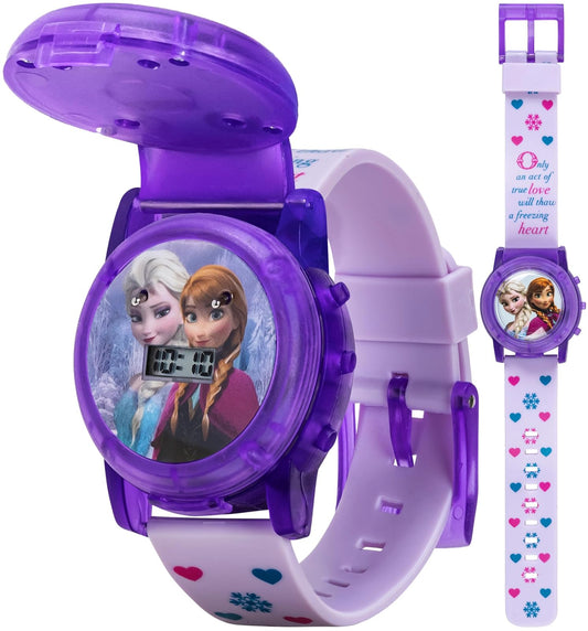 Accutime Disney Frozen - Reloj de pulsera de cuarzo digital LCD con correa, regalo económico y regalo de fiesta para niños, niñas, adultos de todas las edades