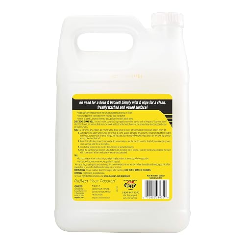 Meguiar's Ultimate Lavado y Cera sin Agua 128 onzas | Lavado de automóvil sin agua y cera sin remolinos ni rasguños. Fácil mantenimiento del automóvil, no requiere agua