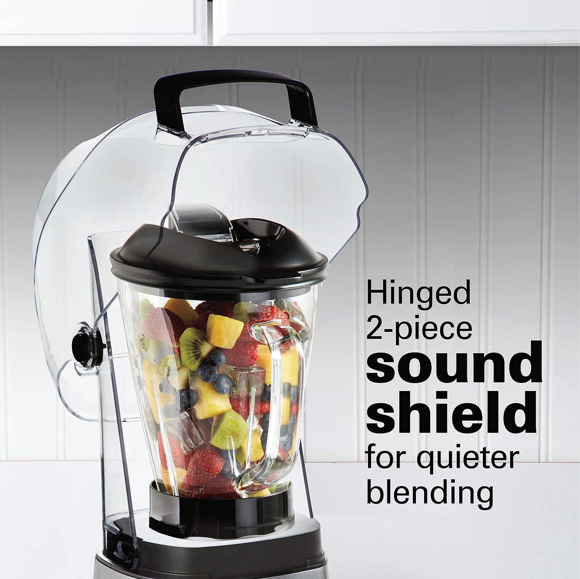 Hamilton Beach 53602 Licuadora Sound Shield 950, 5 velocidades con tarro personal adicional, Acabado acero inoxidable