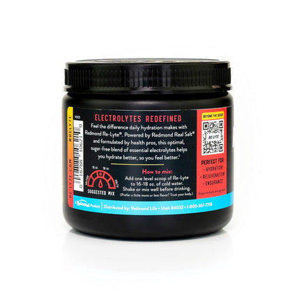REDMOND RE-LYTE, Electrolitos Naturales con Real-Salt, Hidratación Clean sin Calorías ni Azúcares, 60 Porciones, Sabor Strawberry Lemonade