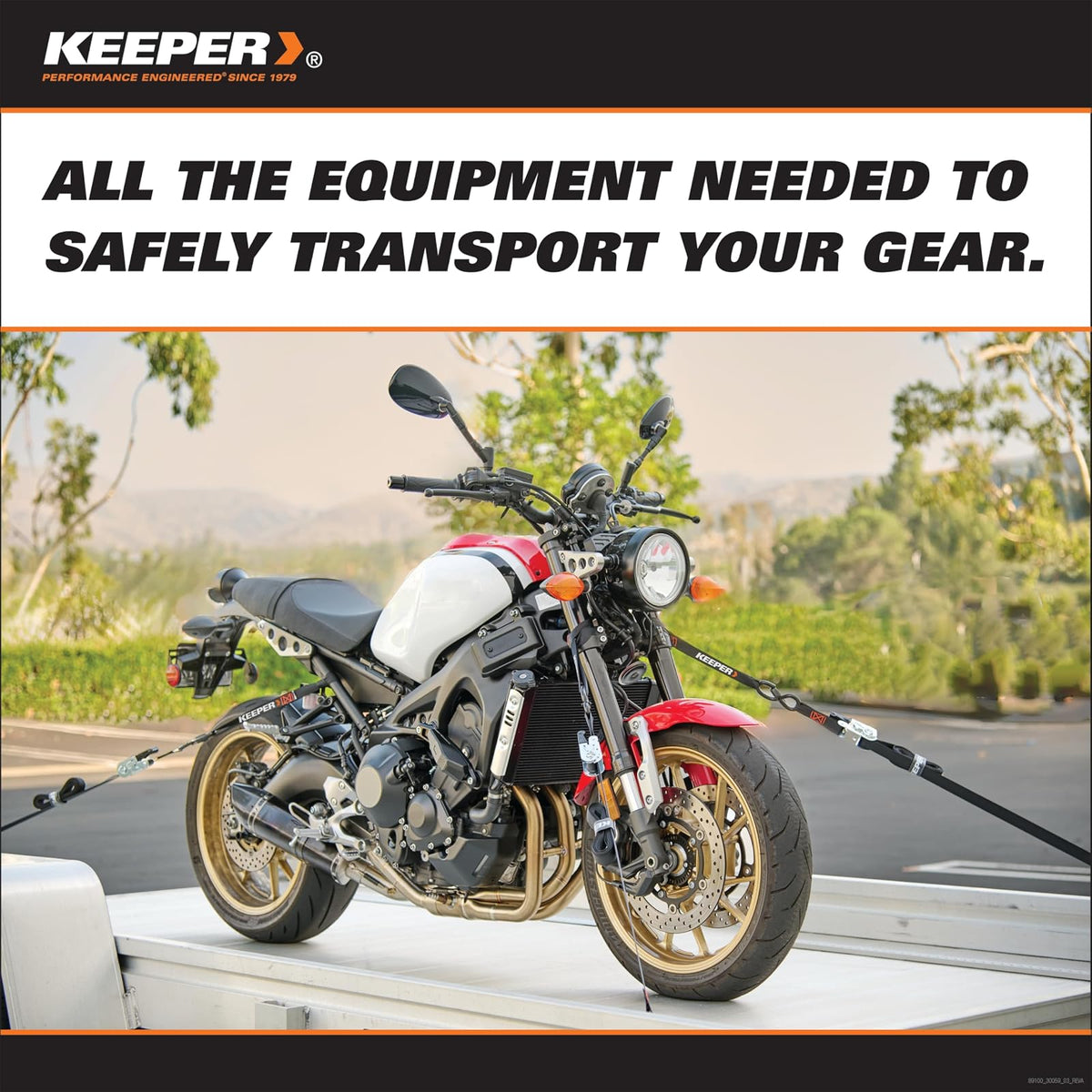 Keeper Kit de Correas de Amarre de carraca, Paquete de 4 – 1 Pulgada Correas de Carga Resistentes de 15 pies para Motocicleta, ATV, UTV y Movimiento – 1800 Libras de Resistencia a la Rotura – Incluye