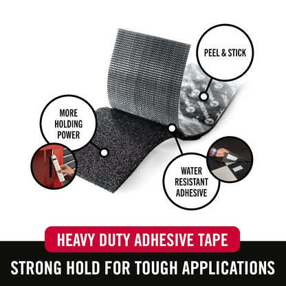 Velcro Brand 90943 Industrial Strength Tape 2"X10', Black