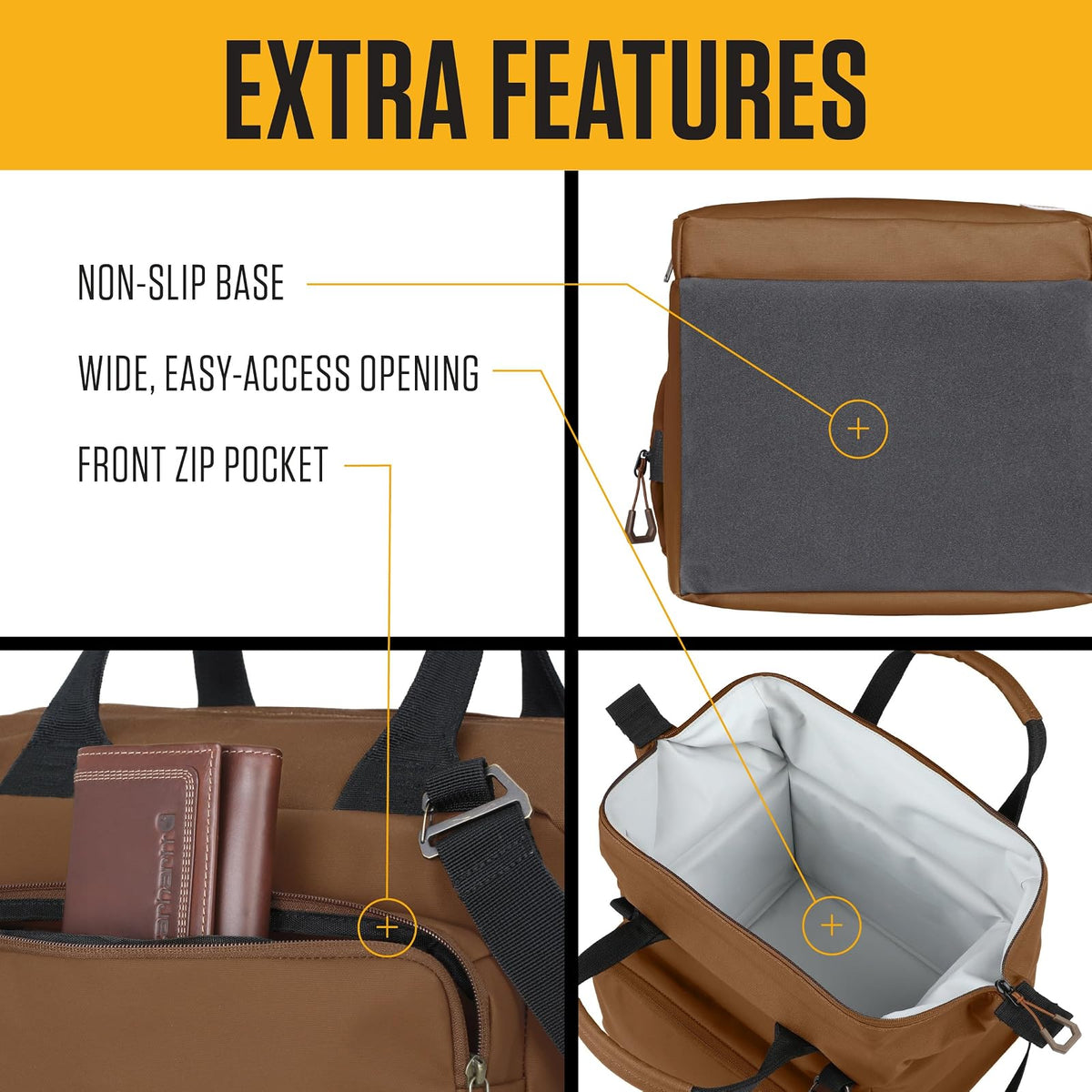 Carhartt Thick Foam Fully Insulated Cold Front Coolers, Premium Ice Retention, Durable Water Resistant Material W/Front Zippered Pocket