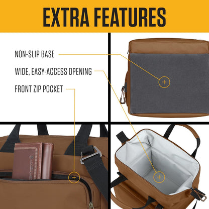Carhartt Thick Foam Fully Insulated Cold Front Coolers, Premium Ice Retention, Durable Water Resistant Material W/Front Zippered Pocket