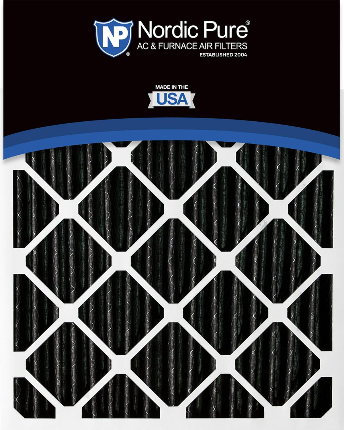 Nordic Pure 20x20x4PM12C-2 Pleated MERV 12 Plus Carbon AC Furnace Filters, 20 x 20 x 4", 2 Pack
