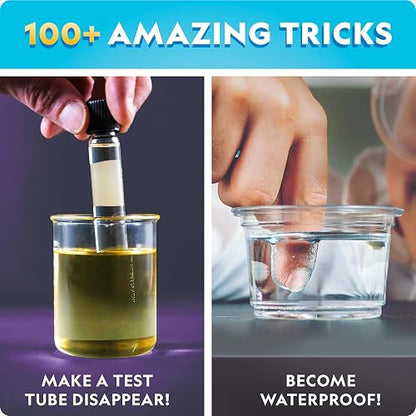 National Geographic - Kit de magia científica: realiza 20 experimentos únicos como trucos de magia, incluye una varita mágica y más de 50 piezas