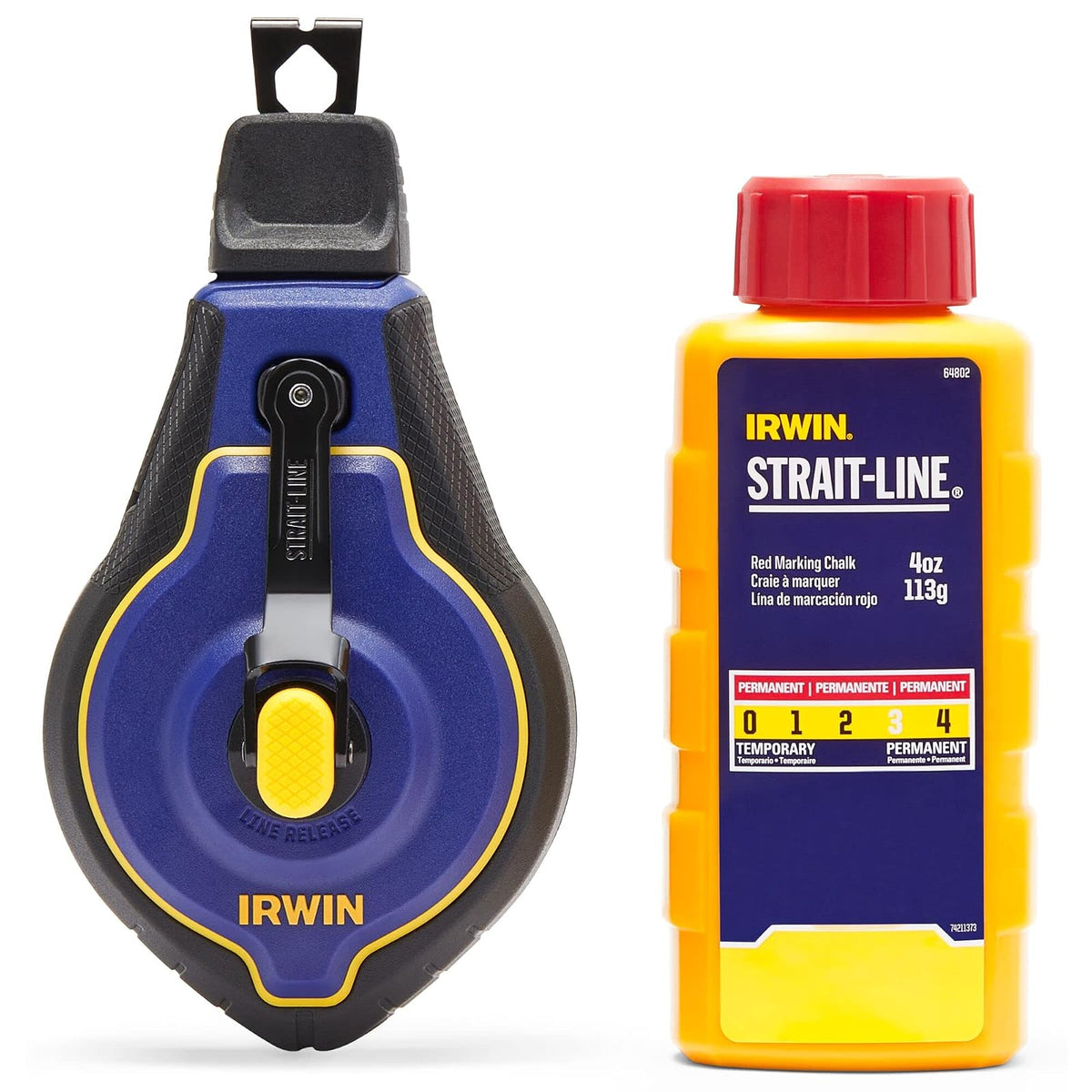 IRWIN Tools STRAIT-LINE Línea de gis, carrete Speedline Pro, rojo, 100 pies (IWHT48443RC)