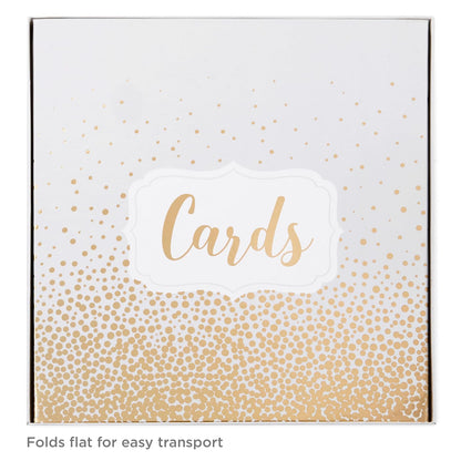 Hallmark - Elegante caja de recepción de tarjetas de 10 pulgadas (perlas y puntos dorados) para bodas, graduaciones, jubilaciones, cumpleaños, casas abiertas, aniversarios