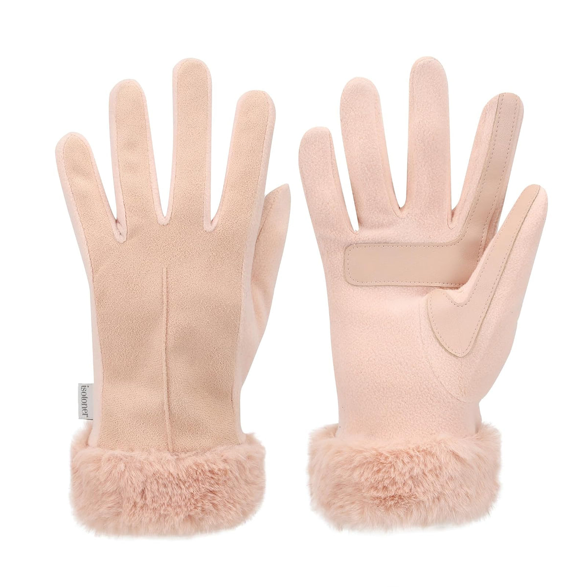 isotoner Mya Guante de microgamuza con puño de piel Guantes Mujer