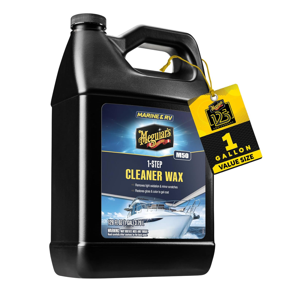 Meguiar's Cera Limpiadora en un Paso para Botes M5001, 3.79L, Azul