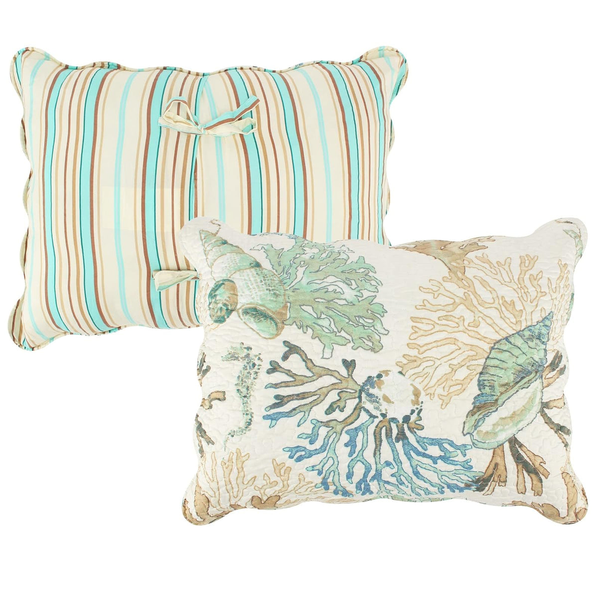 Barefoot Bungalow GL-1810AMSQ Atlantis Quilt Set, Jade, Full/Queen