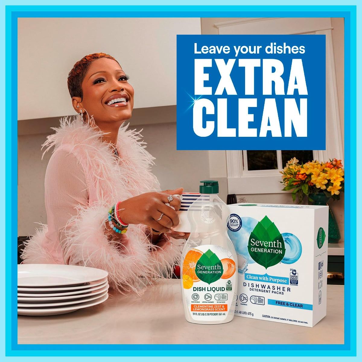 Seventh Generation Dishwasher Detergent Packs, Fragrance Free, 73 Count