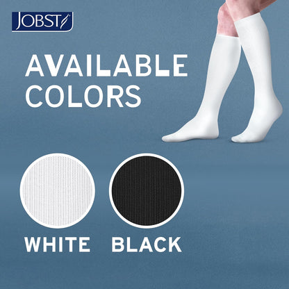 JOBST ACTIVA Athletic - Calcetines de compresión de 15 a 20 mmHg hasta la rodilla, puntera cerrada, blanco, talla S