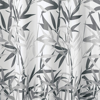 interDesign Anzu Cortina de Ducha | Cortina de baño Lavable a máquina de 183 x 183 cm | Cortinas Modernas con Estampado Floral para bañera o Plato de Ducha | Poliéster Gris