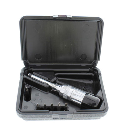 Ideal Electrical 35-936 Kit de destornilladores de torsión [7 piezas] – 0 a 36 libras. Destornillador de torsión ajustable con puntas Phillips, planas y cuadradas. Juego de brocas de destornillador