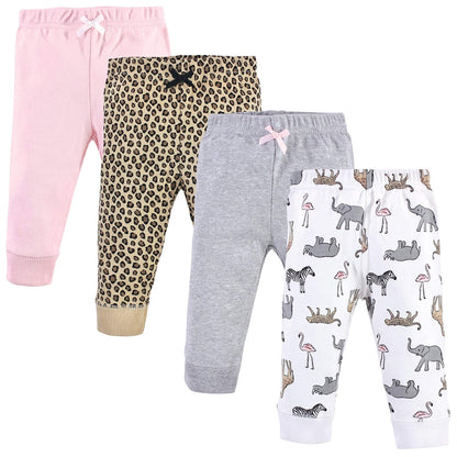 Hudson Baby Pantalones y Leggings de Algodón para Bebé Niña - 2 Años - safari rosa moderno