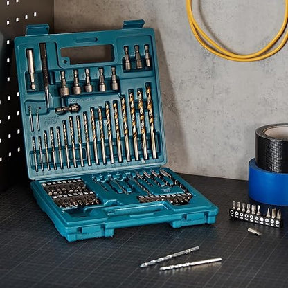 Makita - JUEGO DE ACCESORIOS MULTIPROPOSITOS 75 PZAS CON PUNTAS PARA ATORNILLADOR, AVELLANADOR, BROCAS PARA MADERA, METAL Y CONCRETO