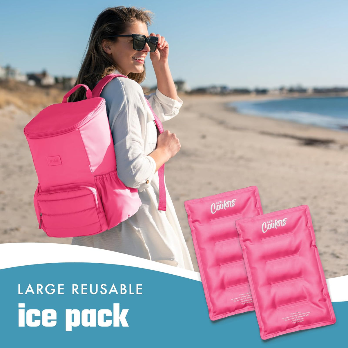 Cool Coolers 2 Pack Soft Ice Packs for Cooler, Flexible Stretch Nylon, Lunch Box Ice Packs, Ice Packs for Lunch Boxes
