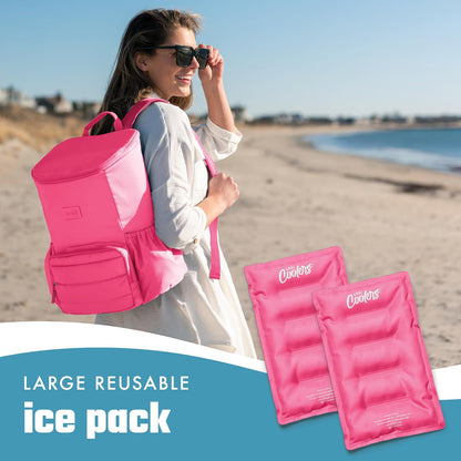 Cool Coolers 2 Pack Soft Ice Packs for Cooler, Flexible Stretch Nylon, Lunch Box Ice Packs, Ice Packs for Lunch Boxes