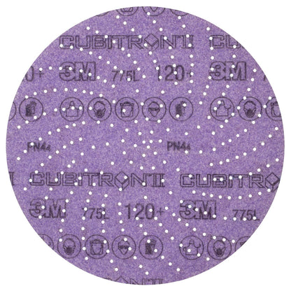 3M Xtract Cubitron II Hookit Disco de lija limpio 775L, 5 pulgadas, 15 unidades de discos de lijado de gancho y bucle, 240+ 320+ 400+, preparación y eliminación de pintura, lijado general, refinado,
